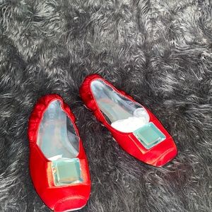 Satin Red flats